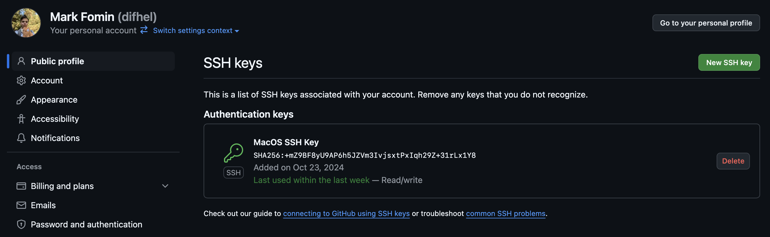 SSH Keys on GitHub